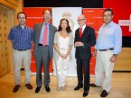 De izq. a dcha., Carlos Valmaseda (Instituto Cervantes), Rosa Roncal (Fudacion Real Madrid), Jorge Domecq (embajador de España en Filipinas), Javier Warleta, (Mapfre Insular) y Antonio Gª Infanzón Fundación Mapfre). C.J.